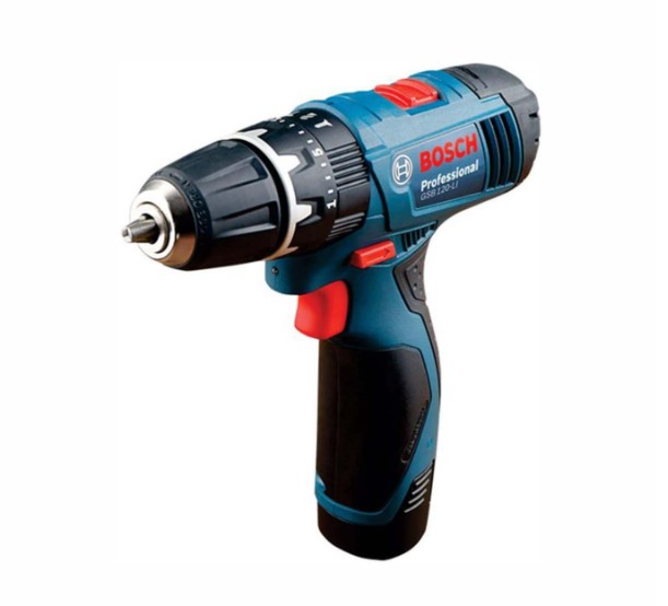 Bosch GSB 120 Li Professional Cordless Impact Drill Set – Compact Drill Machine for Concrete, Metal, and Wood with Impact Function for Professional Use